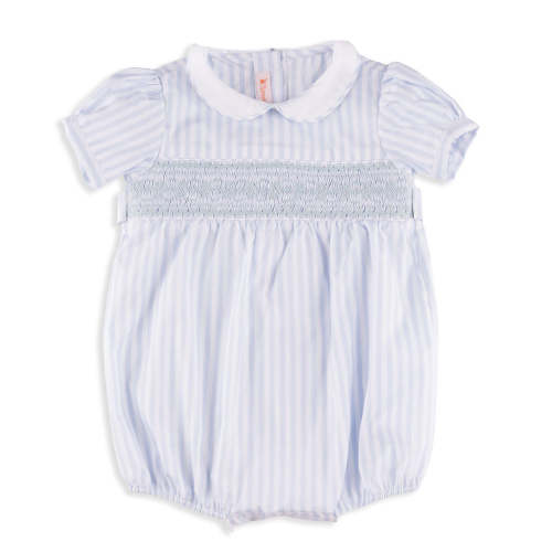 Arthur Romper in Blue & White Stripe