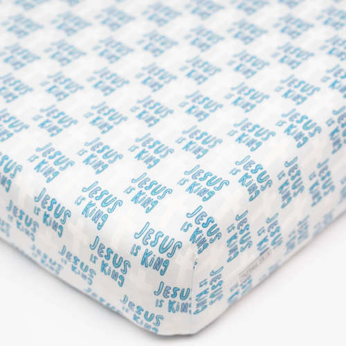 Jesus Is King Blue Bedsheet Bamboo – Holy Pals
