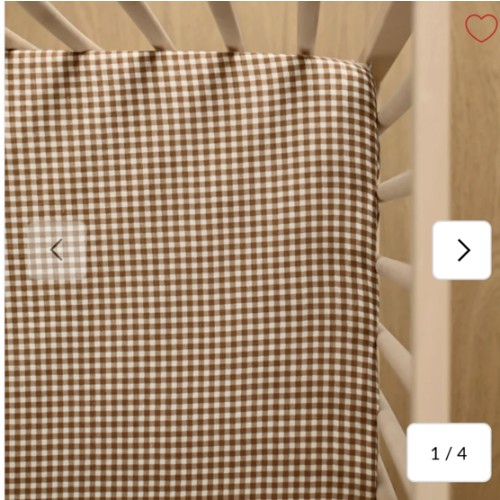 Drap Contour Lit De Bébé - Vichy Brun - Minika – CLÉMENT