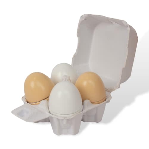 Wooden Eggs, 4PCS Easter Egg Cutting Toys Wooden Play Food Pretend Play Food Sets for Kids Early Development, Christmas Birthday Gifts
