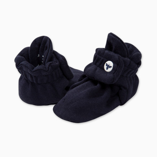 Burt's Bees Baby Organic Cotton Booties - Midnight Blue, 0-3 M
