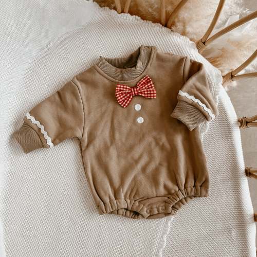 Gingerbread Long Sleeve Bubble Romper - PRE ORDER - Est. Dispatch October