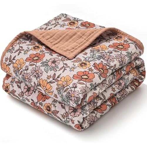Muslin Baby Blankets for Girls Boys, Cotton Receiving Blanket