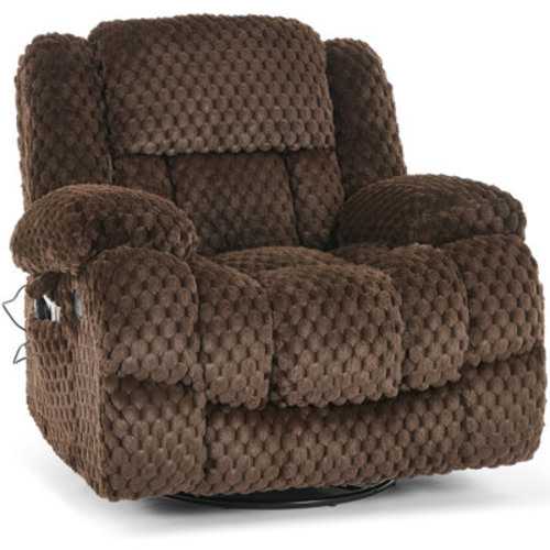 Latitude Run® 41.3" Oversized Swivel Recliner Chair With Massage & Heating & Reviews | Wayfair