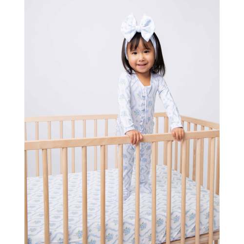 Blue-tiful Bloom Crib Sheet