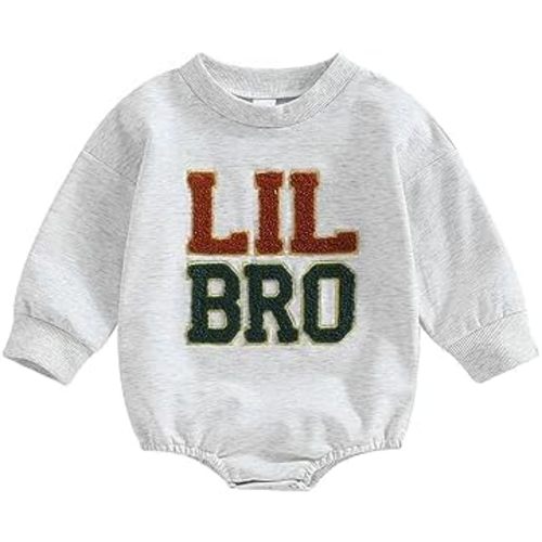 Toddler Baby Boy Outfit Newborn Infant Clothes Embroidery Sweashirt Romper Long Sleeve Onesie Mamas Boy Clothes