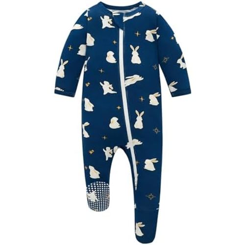 Owlivia Rayon Made from Bamboo Baby Boy Girl Sleep 'N Play, Zip Front Non-Slip Footed Sleeper Pajamas