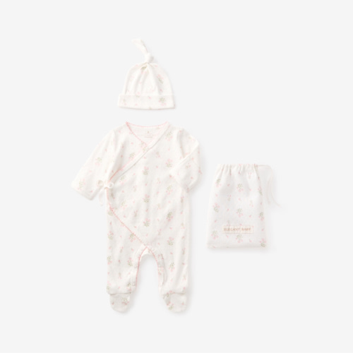 Folklore Floral Organic Cotton Pointelle Layette 2PC Set – Elegant Baby