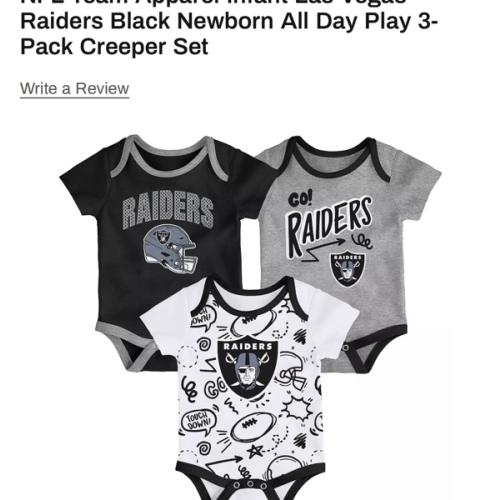 NFL Team Apparel Infant Las Vegas Raiders Black Newborn All Day Play 3-Pack Creeper Set | Dick's Sporting Goods
