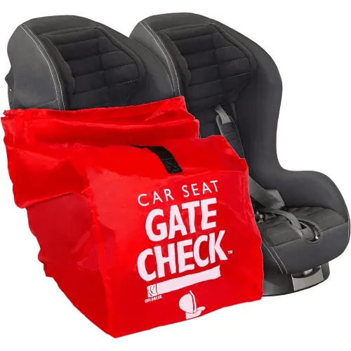 J.L. Childress Gate Check Bag for Car Seats - Travel Bag for Airplane, Fits All Baby & Infant Car Seats, Airport Accessories for Gate Check, Flying Essentials, AirTag Compatible - Red