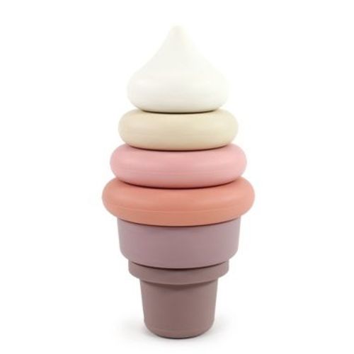 Hudson Baby Silicone Stacking Toy, Ice Cream, One Size