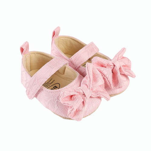 Xfvqtps Baby Girls Walking Shoes Bowknot Embroidery Solid Color Princess Non Slip Canvas Infant Prewalker Summer New Baby Casual Breathable Cute Rubber Soles Soft Toddler Shoes Pink