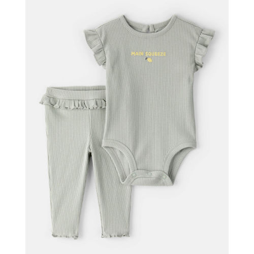 Baby Girl 'Main Squeeze' Bodysuit & Pant Set - Green | Carter's