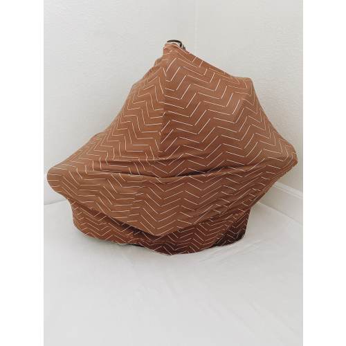 Tan mudcloth, car seat canopy, nursing cover, baby shower gift,