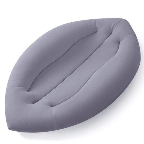 Baby Lounger for Newborn: Skin-Friendly & Breathable for 0-12 Months Infant Tummy Time Playtime & Diaper Changes - Portable & Lightweight Cushion for New Parents (Gray)