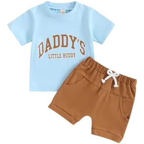 Baby Boy Clothes Toddler Fishing Tee Shirt Shorts Set