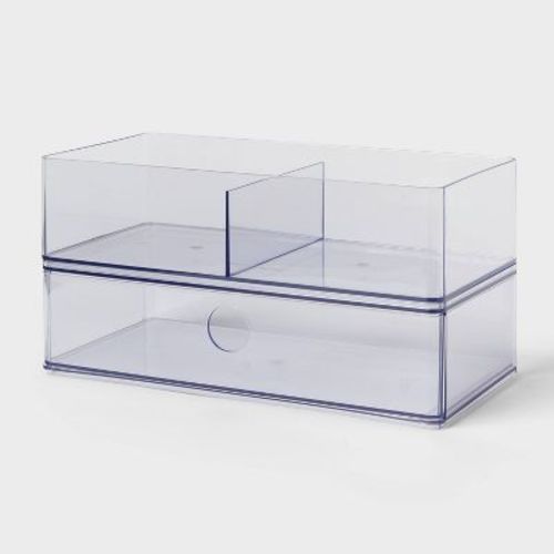 Clear Divided Bin with Drawer - Brightroom™