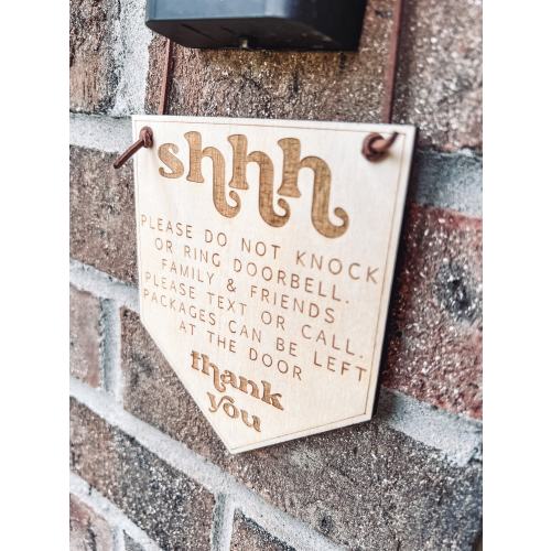 Please Do Not Knock or Ring Doorbell, Door Sign, Do Not Disturb Sign, Sleeping Baby Sign, Baby Sleeping Don’t Knock Doorbell Sign