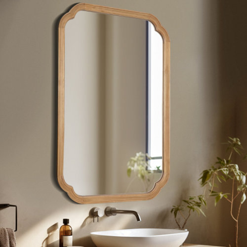 Ophelia & Co. Ali Wood Accent Wall Mirror for Bathroom, Farmhouse Mirror Decorative Mirror & Reviews | Wayfair