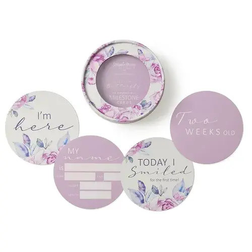 Snuggle Hunny Lilac Skies & Butterfly Reversible Milestone Cards | Baby Bunting AU