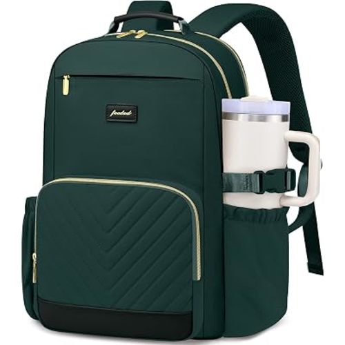 Focdod Laptop Backpack for Women Bookbag: 15.6 inch Work Backpacks with Pouch Pocket for Large Capacity Cup & USB Charger College Book Bag Travel Business Nurse Teacher Bookbags Anti-theft Back Pack