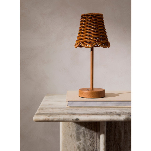 Rattan effect rechargeable touch table lamp | Simons Maison | | Simons