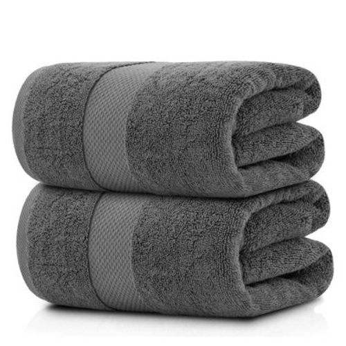 White Classic Luxury 100% Huge Cotton Bath Sheets Set Of 2 - 35x70" Grey