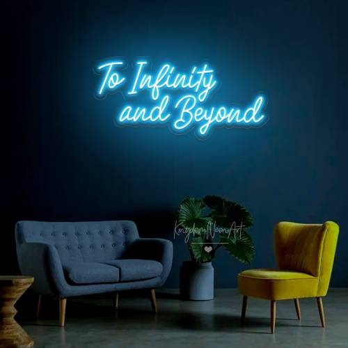 To Infinity and Beyond Neon Sign Custom Neon Sign Bedroom Led Light Home Wall Decor Inspirational Saying Decor Personalized Gifts Neon Art