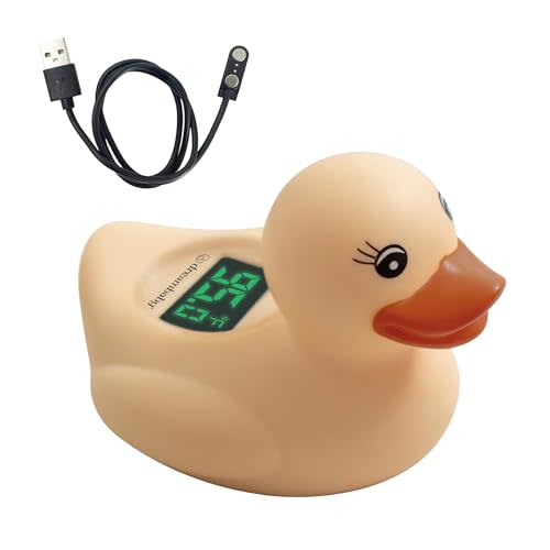 Dreambaby Duck USB Rechargeable Baby Bath Thermometer - Instant Read, Digital Room and Baby Bathtub Water Fun Floating Toy - Newborn Must-Have