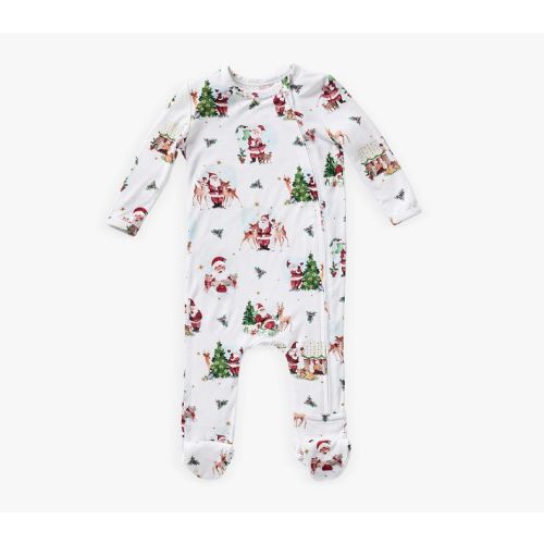 Holly Jolly Santa Bamboo Viscose Baby Pajama 0-3 M