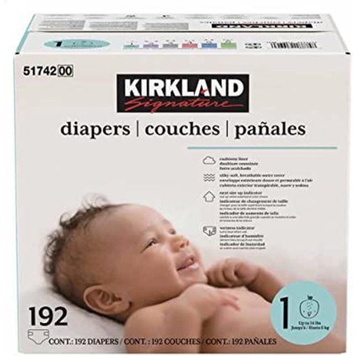 Kirkland Signature Diapers Size 1; Quantity: 192