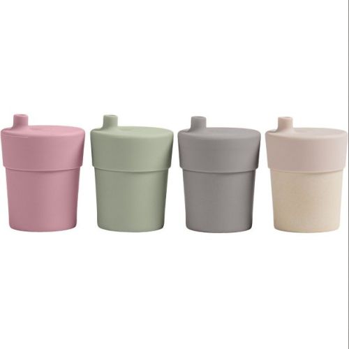 WeeSprout Bamboo Grow-With-Me Sippy Cups with Lids, 10 oz, Set of Four, Babies Kids & Toddlers