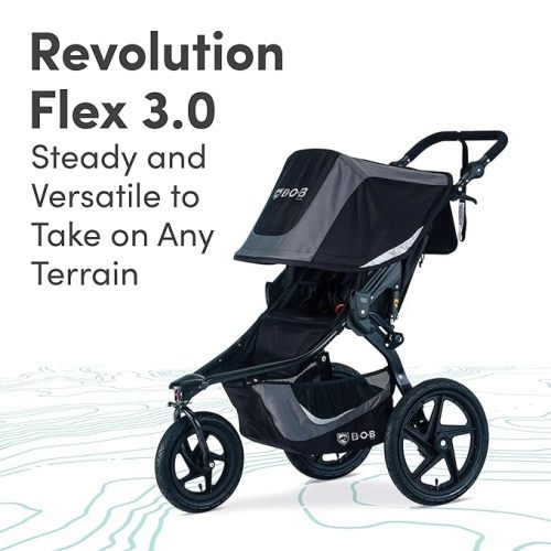 BOB Gear Revolution Flex 3.0 Jogging Stroller, Graphite Black - Single