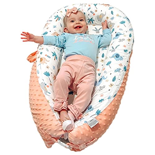 Hiseeme Baby Lounger Cover Baby Nest Cover 100% Cotton Breathable Sleeping Bed Cover for Newborn (Pink)