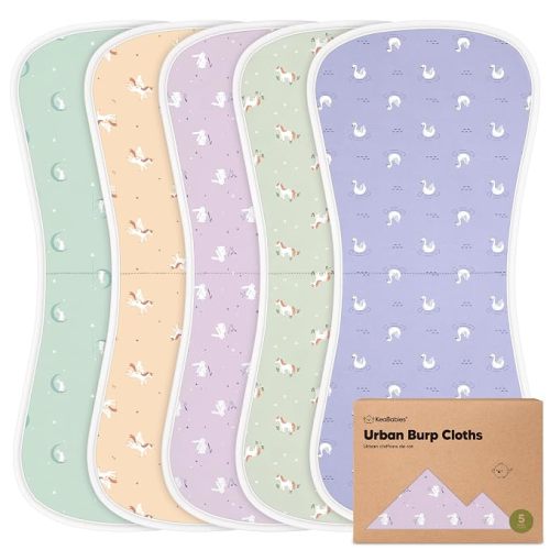 Organic Burp Cloths Baby Boy & Girl, 5-pack Cotton Burp Rags (Purest)