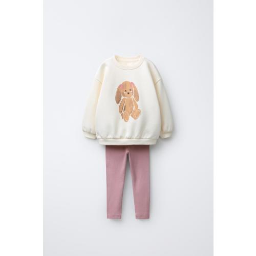 SWEATSHIRT AND LEGGINGS SET - Ecru | ZARA Canada