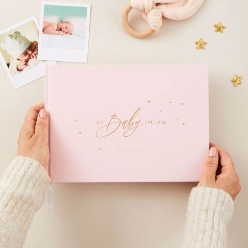Luxury Baby Memory Book (My Baby Journal - Blush with Gold Foil) baby shower gift, gift for couples, new parents with gilt edges
