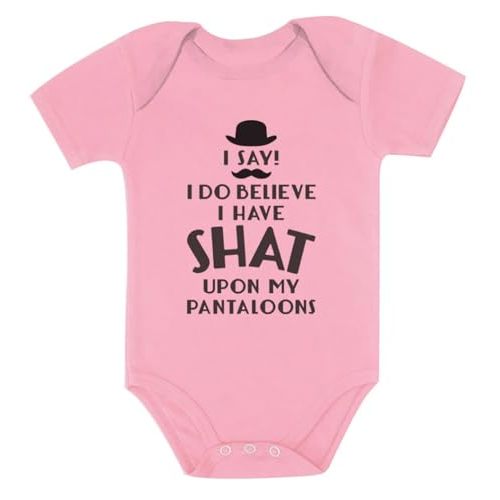 Tstars Funny Baby Bodysuit Newborn Boy Girl Shat Upon My Pantaloons | Soft cotton-blend snap bodysuit; great for baby shower, gag gift, newborn coming home, boy girl humor gift