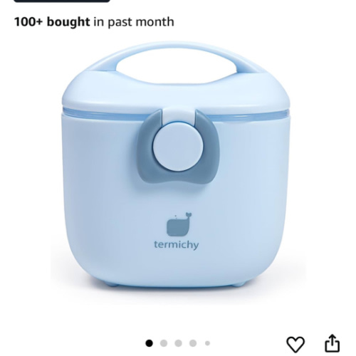 Termichy Baby Formula Dispenser, Portable Milk Powder Dispenser Container with Carry Handle and Scoop for Travel Outdoor Activities with Baby Infant, 8.8OZ, 0.55LB, 250g, 500ml (Light Blue)