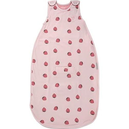 Woolino Merino Wool & Organic Cotton Baby Sleep Sack 2-24 Months – Ultimate 4-Season Baby Sleeping Bag, Universal Size Wearable Blanket, 2-Way Zipper & Adjustable Fit, Year-Round Use - Strawberry