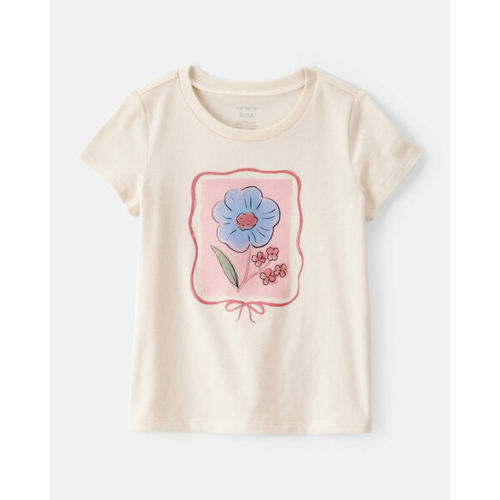 Toddler Girl Flower Short-Sleeve Graphic Tee - Ivory - Carter's | Carter's