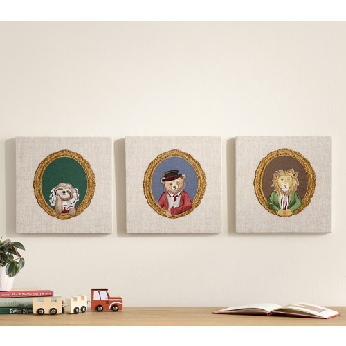 Chris Loves Julia Fancy Animal Art, Set of 3