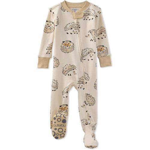 Cruz Snug-fit Footed Baby Pajamas 100% Organic Cotton Zip Front Sleeper Pjs W/Grippers for Baby Boys​