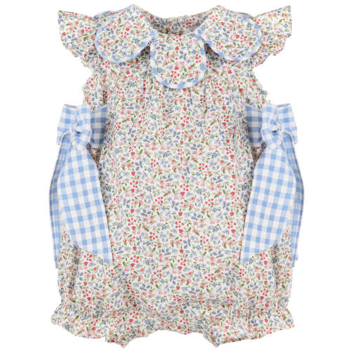 Americana Floral Petal Playsuit w/ Side Bows