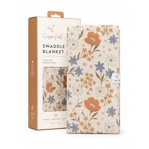 Copper Pearl Swaddle Blankets for Newborns | Soft Stretchy Receiving Blankets for Boys and Girls | Large 46 x 46 Inch Baby Blankets | Lightweight and Breathable Swaddles | Eden