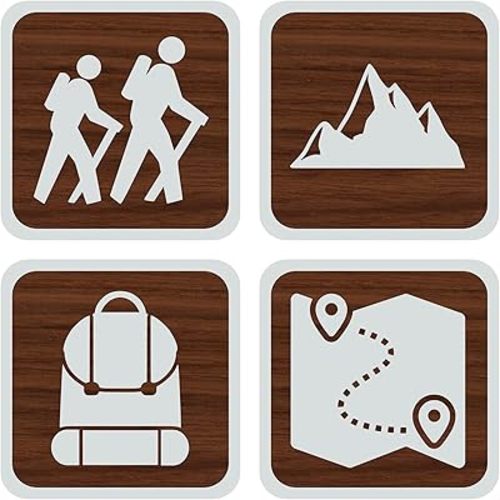 National Park Sign, Hiking Trail Symbol, Camping Wall Art Set, Recreation Plaques, Nursery Gift, Cabin Decor, Choose From 150 Icons (Take a Hike, Small (5.5"))
