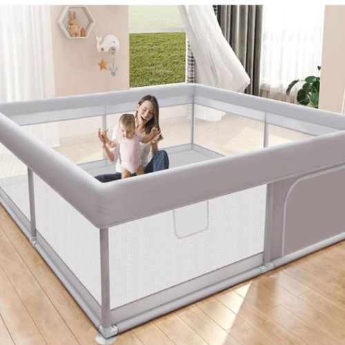 Baby Playpen 50x50 Inch, Play Pens for Babies and Toddlers Baby Fence Play Yards for Indoor & Outdoor with Breathable Mesh Anti-Fall Playpen