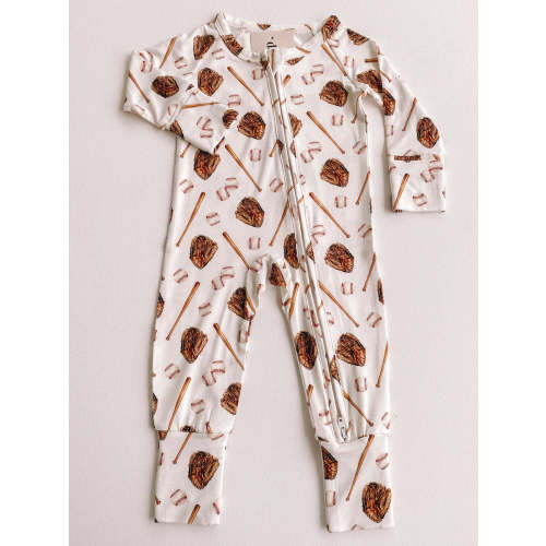 baseball bamboo romper