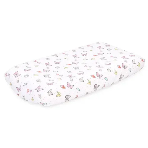 The Peanut Shell Whisper Butterfly Bassinet Sheet 2 Pack | Baby Bunting AU