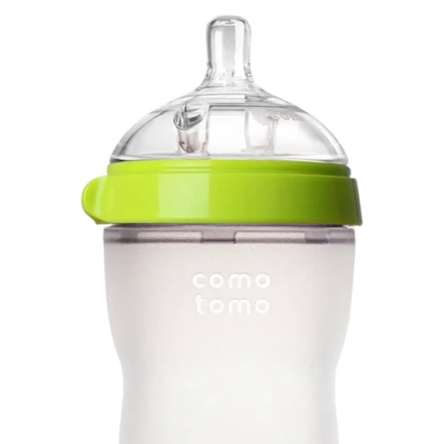 Comotomo Natural Feel Baby Bottle, Green, 8 Ounces